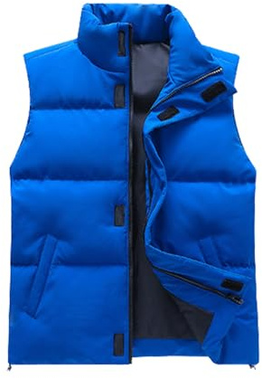 Générique Veste Homme sans Manche, Homme Gilet De Sport Veste Couleur Unie Ultra Légère Matelassée Coupe Regular Vetement avec Fermeture Éclair Mode Et Simple Veste sans Capuche