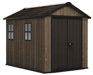 Keter Gerätehaus Apex 759, kompakt & wetterfest, aus EVOTECH™-Material, mit Doppeltür, walnuß, Maße: 230 x 287 x 246 cm