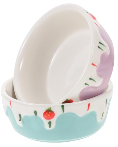 SUPVOX 2 Pezzi Ciotole in Ceramica per Criceti e Porcellini D’india Design Profondo Antispruzzo Capacità Adeguata per Alimentazione Animali Domestici