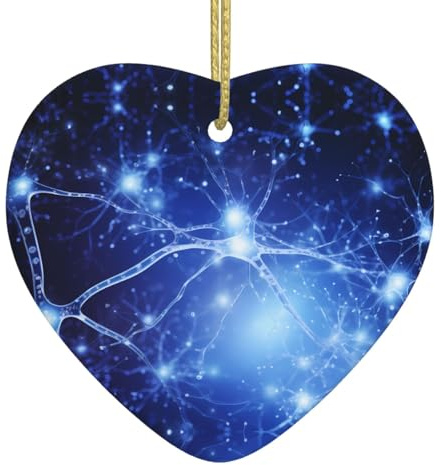 Albero di Natale in ceramica appeso Love Ornament WHJSSF neurone cellule stampa con filo metallico perforato e placcato oro