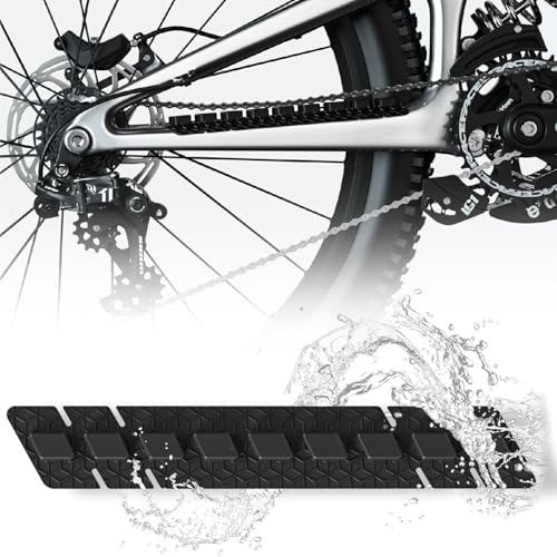 Desing Wish 1 Piezas Proteccion Cuadro Bici Silicona Adhesivo Antideslizante para Cadena y Tubo Inferior Lámina Protectora Resistente para MTB Bici Carretera E-Bike Accesorio Protección Negra