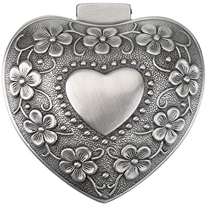 Joyero de metal en forma de corazón, Caja de regalo de joyería para mujer, Caja de almacenamiento de pendiente de collar de joyería pequeña