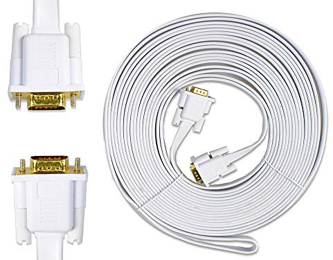 Vetrineinrete® Cavo prolunga vga Maschio 15 Pin 24k da 1,5 3 5 e 10 Metri per Monitor pc Computer TV Video Piatto (10 mt) D84