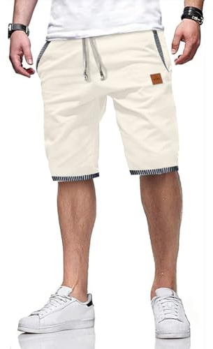 ZOXOZ Pantalones Cortos Hombre Algodon Verano Shorts con Bolsillos