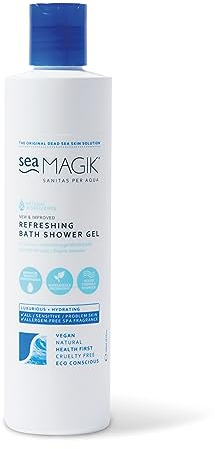 Sea Magik - Vegan Body Wash, Refreshing Spa Set with Dead Sea Salt, Allergen Free, Multipurpose, for All Skin Types, Hydrating, Soothes Psoriasis and Eczema, Cruelty Free (300ml)