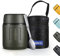 Healter-500ml Food flasks for hot food Soup flask Thermal food container Portable Stainless Steel Food Containers with Insulated Bag & Folding Spoon Keep Hot/Cold for 12 Hours(Green)
