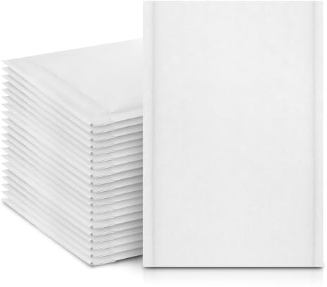 Merrimen Bubble Padded Self Seal Protection Envelopes - A5 White (50-Pack) | Self seal bubble padded envelopes, lightweight plastic mailers, suitable for cosmetics, jewellery, gadgets and gifts
