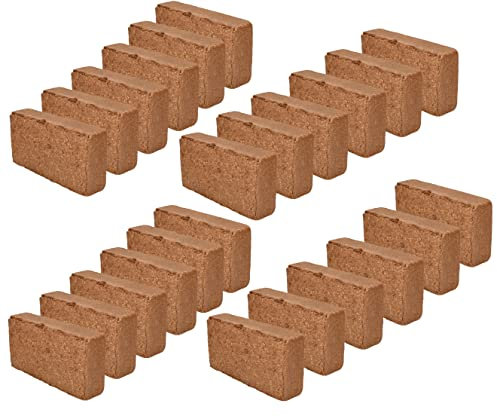 KOTARBAU® Terreau de coco naturel et sans tourbe - En fibre de coco - 24 x 650 g - 168 l de terre de cococo