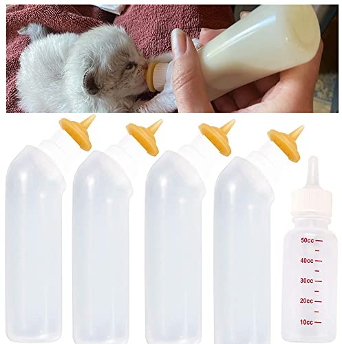 Gufastoe 5Pcs Haustier Fütterung Mini Silikon Nippel mit Flasche für Welpen Hund Katze oder andere Haustiere (Modell 4)