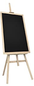 ALLboards Cavalletto treppiede regolabile 145cm in legno + Lavagna nera con cornice in legno faggio 70×50 cm