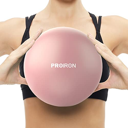 PROIRON Gymnastikball Klein 25cm, Pilates Ball mit Trainingsanweisungen, Fitnessball Klein mit aufblasbarem Strohhalm, Gym Ball für Pilates, Yoga, Ganzkörpertraining - Rosa