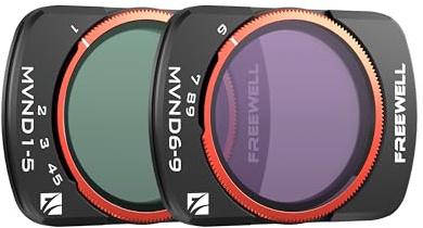 Freewell VND Filter 2er-Pack Variable ND (Mist Edition) 1-5 Stop, 6-9 Stop für Osmo Pocket 4/3/Xtra Muse – Belichtung in Echtzeit anpassen