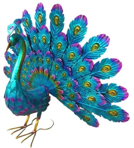 Décorations de jardin, décorations de jardin, statue de paon, sculptures en métal, décoration artistique pour cour, porche, terrasse, pelouse