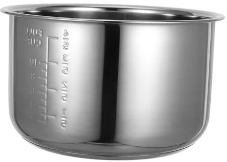 Amosfun Rice Cooker Inner Pot, 5L Stainless Steel Inner Cooking Pot with Scale, Non Stick Rice Cooker Tank Replacement (24x24x14cm)