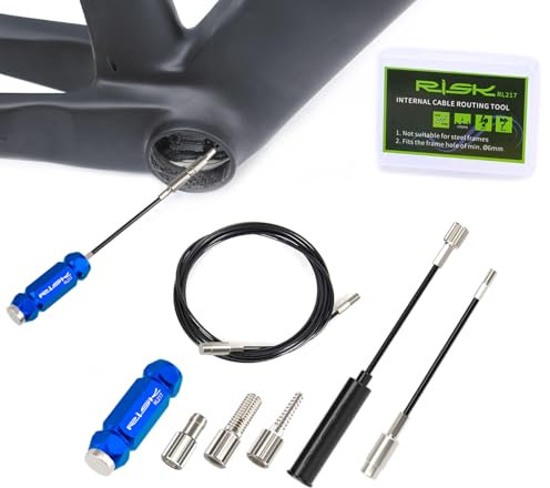 CYCEARTH Kit di strumenti per il routing dei cavi interni della bici compatibile con alloggiamento da 4-5,5 mm, guida interna per l'installazione del cambio del telaio della bicicletta