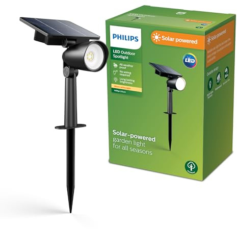 Philips Ashlyn Spot/Applique Solaire d’Extérieur, 2700 K, 150 lm, Noir