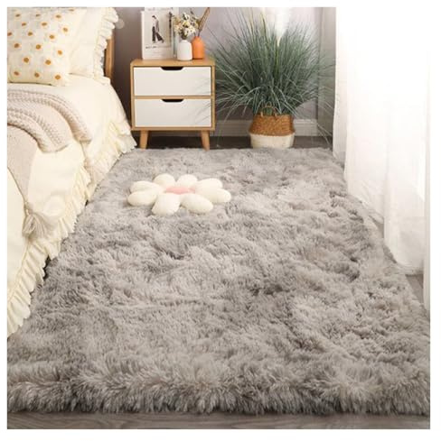 GOUSANG Tapis de Salon Poils Longs Fausse Fourrure Shaggy Moelleux 220 x 240 cm Tapis Fluffy Soft Fluffy Soft Soft Longhair Décoratif pour Salon Chambre Canapé Tapis de Plancher, Gris Clair