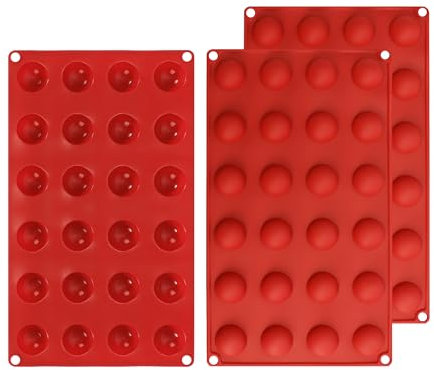 3er Set Silikon Halbkugel Backformen, 24 Hohlräumen pro Form, Flexibles Silikon Schokoladenform Set für Kuchen, Gelee, Pudding, Süßigkeiten und Schokolade