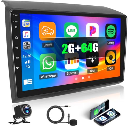 2G+64G GOHHDL Autoradio Android per FIAT Ducato/Citroën Jumper/Peugeot Boxer 2010 Carplay Android Auto, Schermo 2DIN Radio Stereo Auto da 9 Pollici con Bluetooth GPS WiFi FM/RDS SWC Retromarcia MIC