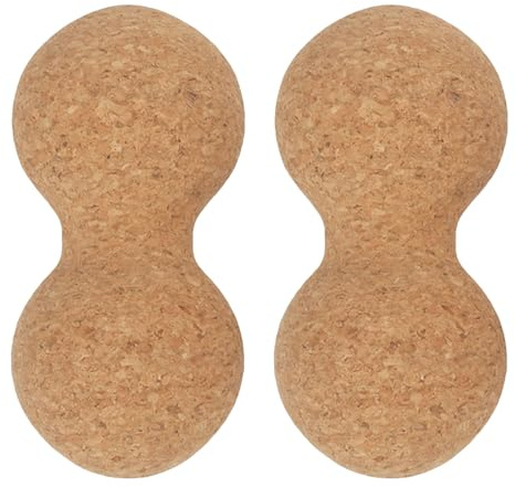Healvian Balles de Massage en Liège Forme Arachide 2 Pcs pour Thérapie Profonde Dos et Cou, Compactes et Portables pour Séances de Fitness et Relaxation Musculaire