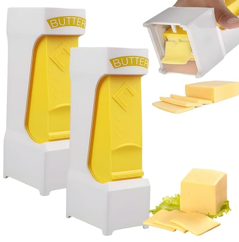 Butter Dispenser, Portable Butter Slicer, Butter Cutter Slicer, can be used to cheese, fruit and bread for baking (2PCS)