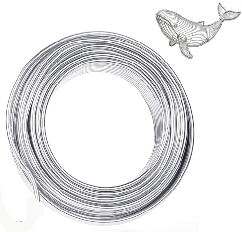 9 Gauge Aluminum Craft Wire - 50 Feet 3mm Bendable Metal Sculpting Wire for Jewelry Making,Bonsai,Floral Arrangements,Structural DIY(Thick,Silver)