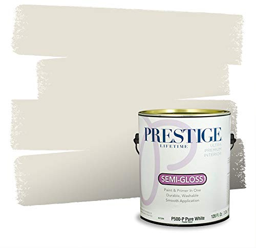 PRESTIGE Paints Interior Paint and Primer In One, 1-Gallon, Semi-Gloss, Comparable Match of Behr* Crisp Linen*