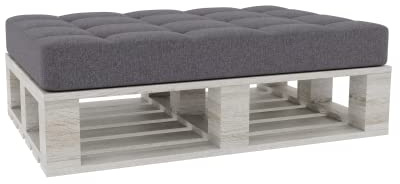 Gutekissen® Pallkudde Kviltade Kuddar med Knappar PFG (Sittdyna 120x80, Mörkgrå)