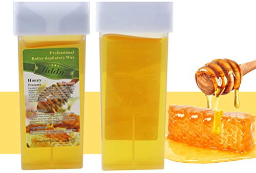 Cera depilatoria 100g, Cartucho de Vello, Crema depilatoria Cera de Abejas Roll-on Hot Wax, Depilación Suave y eficaz, para Eliminar el Vello de Todas Las Partes del Cuerpo
