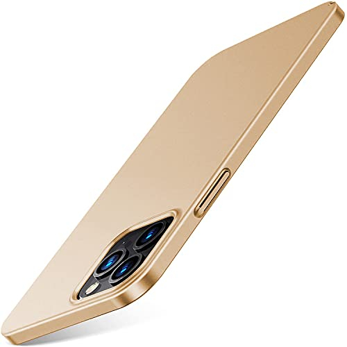 Sitthyw iPhone 12 Ultra Dünn Hülle, iPhone 12 Pro Slim Handyhülle Schale Stoßfeste Hardcase Matt Kratzfest Schutz Hard PC Handy Cover Leichte Schutz hülle für iPhone 12/12 Pro - Gold