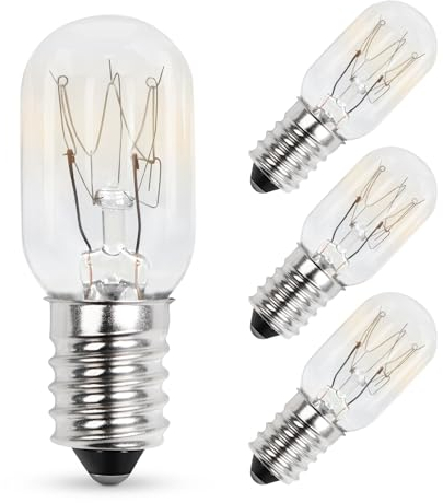 Comyan Ampoules à Vis E14 15W 230V T20 pour Réfrigérateur et Machine à Coudre SES - Blanc Chaud 2700K, Pygmée à Intensité Variable - Lot de 4