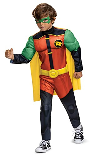Disguise Batwheels Robin Muscle Costume, Official Batwheels Costume Outfit and Headpiece, Size (4-6)