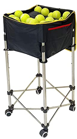Glemall Panier à balles de tennis amovible et étanche avec roues pouvant contenir jusqu'à 160 balles pour collectionneur de balles de tennis