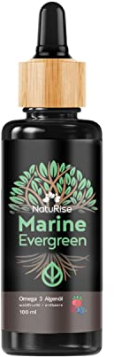 NatuRise® Omega 3 Vegan - Algenöl - 1884mg DHA, EPA & DPA - Hochdosiert - 100 ml - Laborgeprüft – Triglycerid-Form - Pipette mit Dosierskala - UV-Glas (Waldfrucht + Erdbeere)