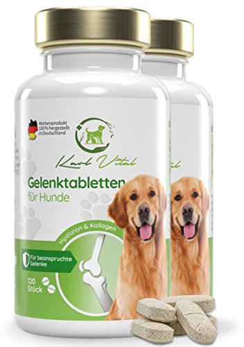 Karl Vital Gelenktabletten für Hunde 240 Stück I Futterergänzungsmittel Hund mit Grünlippmuschel, MSM, Teufelskralle, Glucosamin I Keine Kapseln I Deutsche Herstellung & Qualitätskontrolle