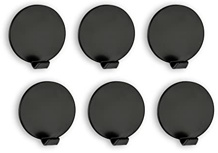 SEBSON Handtuchhalter selbstklebend 6er Set - Edelstahl Klebehaken, Handtuchhaken für Badezimmer, Küche, Garderobe - Wandhaken 35x35x16mm Schwarz