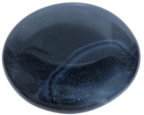 Lebensquelle Plus - Pierre à disque en onyx - Pierre de poche noire de qualité supérieure pour massage et méditation