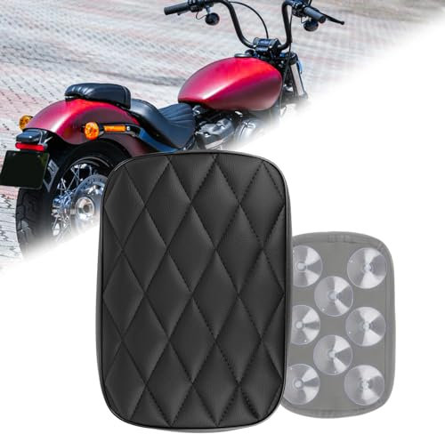 DREAMIZER Asiento trasero de pasajero, Asientos para moto, Cojín de pasajeros traseros de motocicleta con 8 tazas de succión, Compatible con Harley Sportster XL883 1200 Dyna Softail Cruiser Chopper