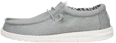 Hey Dude Wally Canvas - Scarpe Uomo Slip-On - Mocassini, Light Grey, 42
