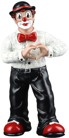 GILDE Gildeclown Figurine décorative Clown de cœurs – Résine synthétique Multicolore – Cadeau Décoration Figurine de Collection Hauteur 14 cm