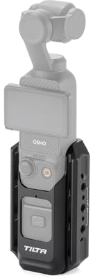 Tilta Pocket 3 Expansion Adapter, Camera Cage Accessories for DJI Osmo Pocket 3 with 1/4-20 Threads NATO Rails - Aluminum Alloy Black TA-T65-AME-B