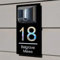 TIRXUIND Personalized Solar House Number Plaques with Light - Custom Front Door Address Signs for Home - Durable and Weatherproof (Panel color (black), 6 * 9.8 inch (Small size))