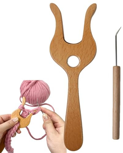 Strickgabel-Werkzeug, Webgabel-Werkzeug,Webgabel aus mit Webstuhlhaken | Flechten Anfänger Präzise Werkzeuge zum Häkeln von Kordel-Bastelprojekten für Mutter, Tante und Schwestern