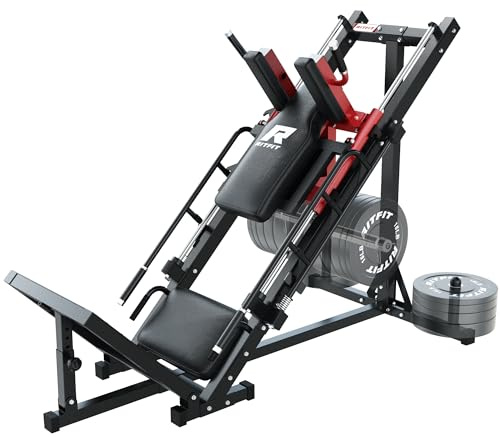 RitFit Leg Press Hack Squat Machine, Professional Adjustable Leg Press Machine for Home Gym with Linear Bearing, Full Lower Body Workout with Weight Storage