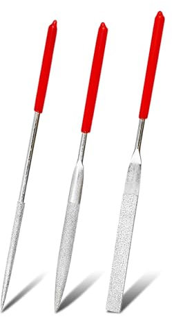 Bralucy Metall File Set 3pcs with Round File, Flat File and Triangular File, Alloy Steel Files for Metal Glass Wood etc
