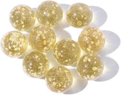 JIzian 10Pcs Gold Marbles Glow in The Dark Marbles for Glass Ball Luminous Runs for Marble Games DIY and Home Decoration Dice, Ornamental (12mm/0.47in)