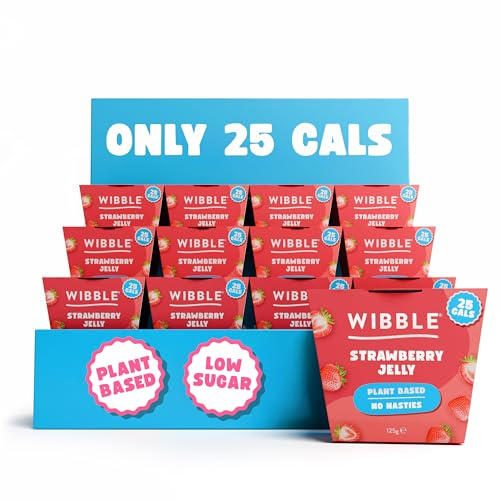 Wibble Jelly Pots, 12 Pack, Plant Based, 25 Cals, Low Calorie, Low Sugar, Vegan, Vegetarian, Jello