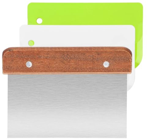 YOFDAL 3 PCS Grattoir à Pâte, coupe pate，Grattoir à Pâte en Acier Inoxydable Grattoir à Patisserie avec de Mesure,Grattoir Pâte en Plastique Peut être Utilisé pour Couper la Pâte Et es Légumes.
