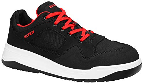ELTEN Sicherheitsschuhe Maverick Black Low ESD S3S, Damen und Herren, Textil, Stahlkappe, leicht, sportlich 44, Schwarz