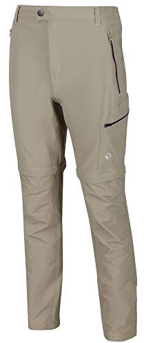 Regatta Highton Zip-Off - Pantalón De Senderismo De Corte Recto Y Tejido Elástico Trousers, Hombre, Parchment, 38